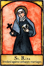 Saint Rita, involved against unhappy marriages
